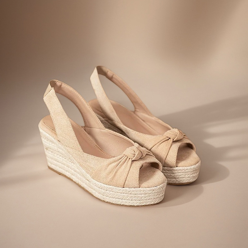 LIHUAMAO beige espadrille peep - огляд і ціна Wedge Espadrille Women
