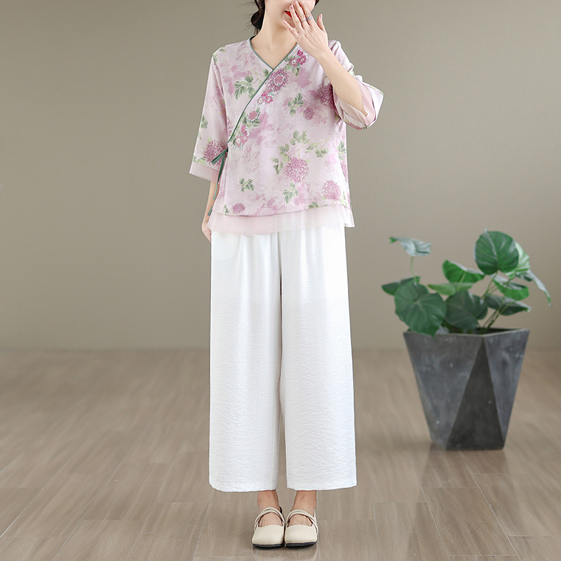 Elegant Cotton Linen Embroider - огляд і ціна Linen Pant Wide