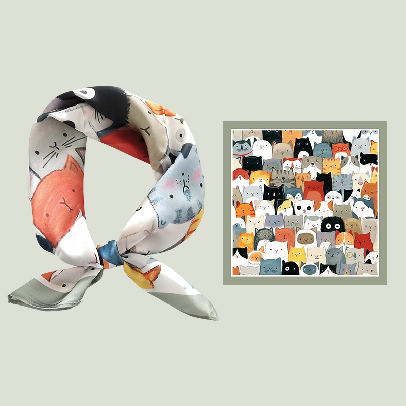 Women's Silk Cartoon Scarf Squ - огляд і ціна Headband Summer Knit